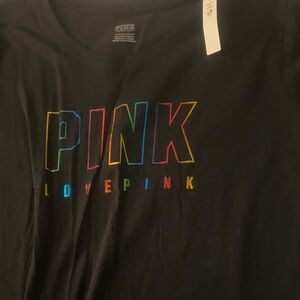 PINK Victoria's Secret Kids Tee with Rainbow Graphic